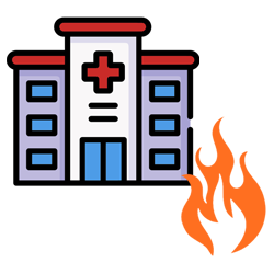 Brandwache im Krankenhaus und Pflegeheim