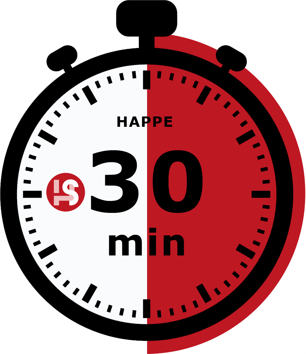 Stoppuhr - Erstkontakt innerhalb 30 Minuten